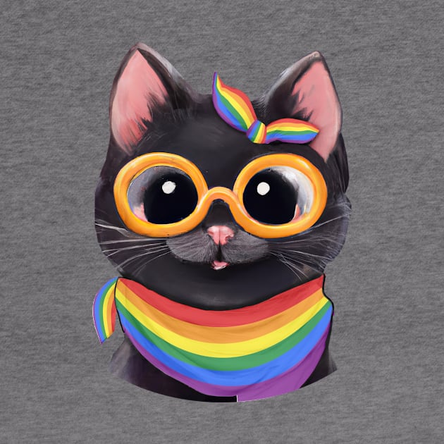 LGBT Pride Shirt, Gay Pride Tee, Cute Pride Shirt, Gay Pride Shirt, Pride Tshirt, Gay Pride Tshirt, pride cat shirt, gay cat shirt, nerd cat shirt, rainbow flag pride, LGBT Pride Tee, Rainbow Pride Tee, rainbow cat shirt by GraviTeeGraphics